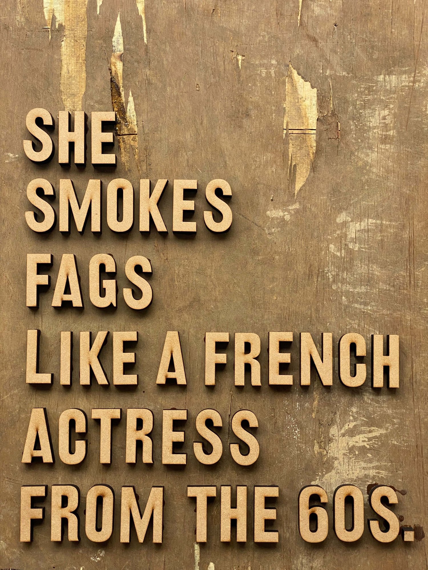Image of 'She smokes fags like a french actress from the 60's.'  by Hackney Dave