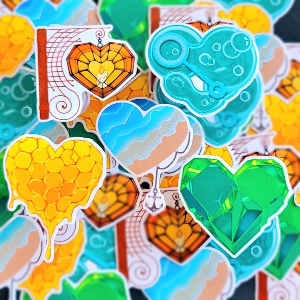 Image of Clear Heart Stickers