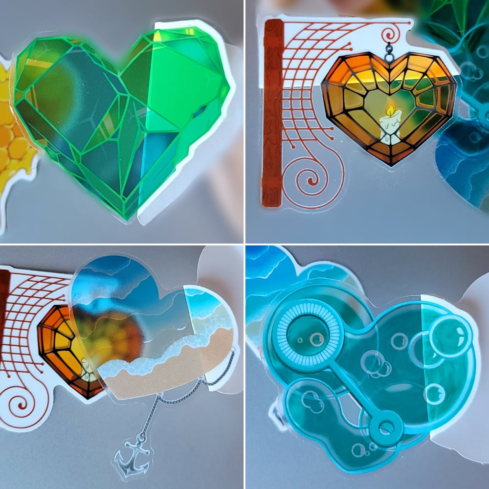 Clear Heart Stickers