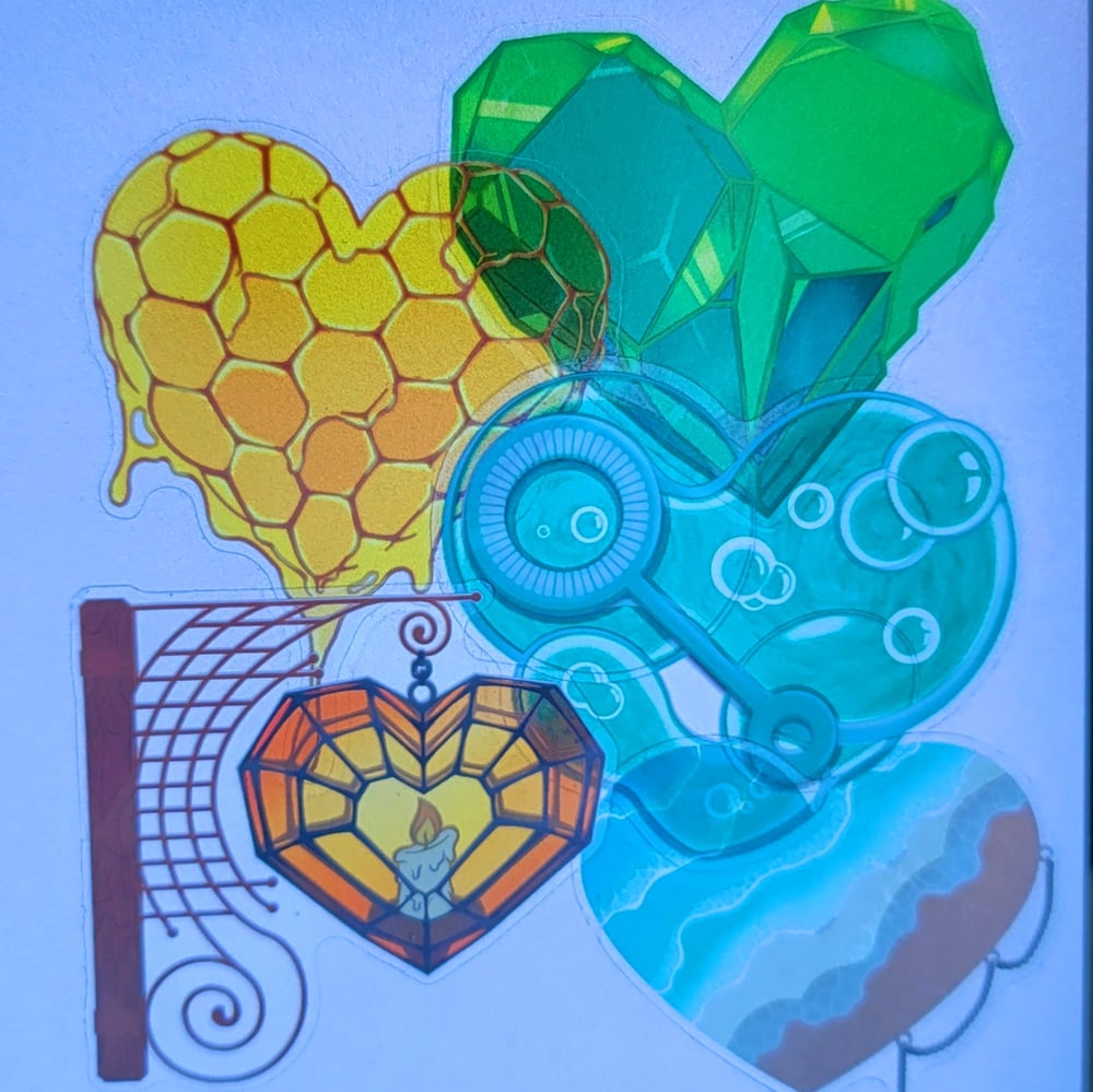 Clear Heart Stickers