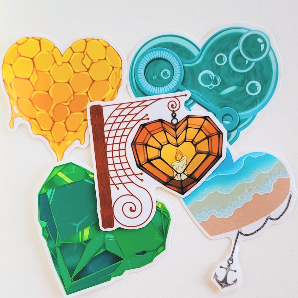 Clear Heart Stickers