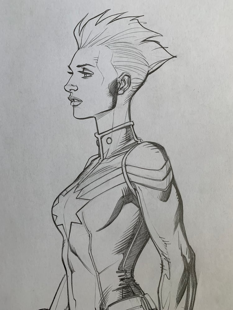 Image of Captain Marvel Sketch