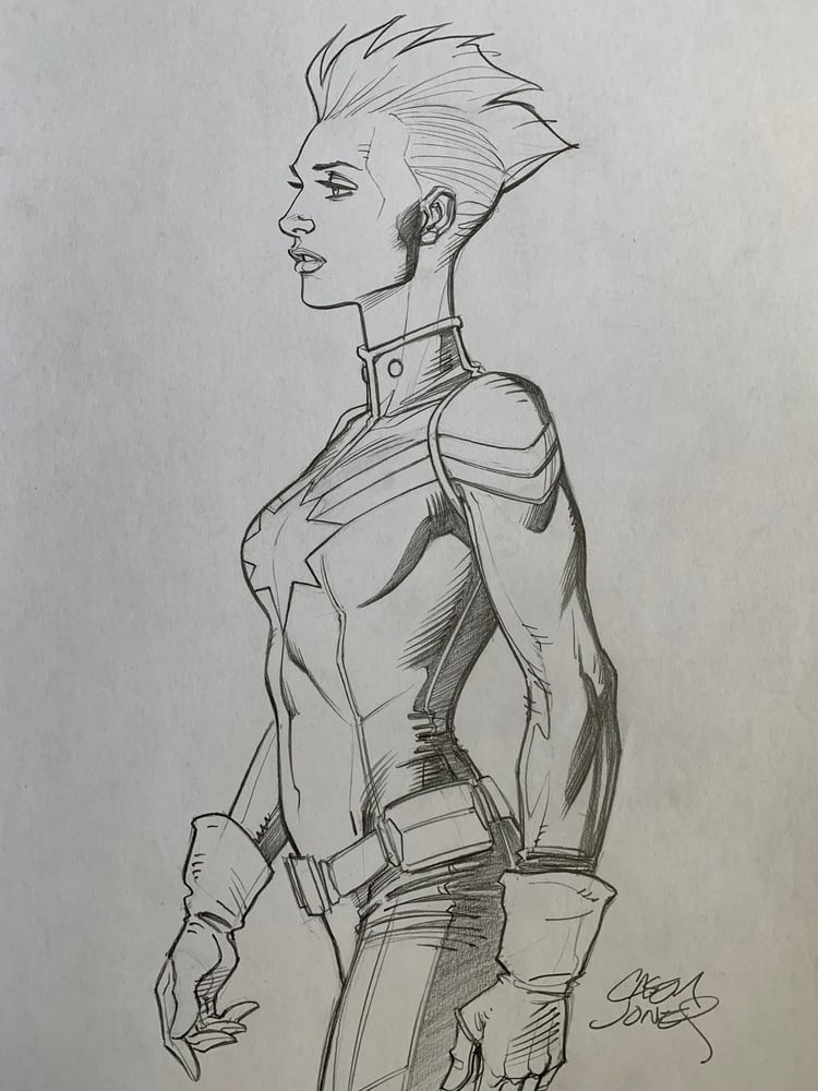 Image of Captain Marvel Sketch