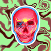 In Threes Pink Skull Sticker