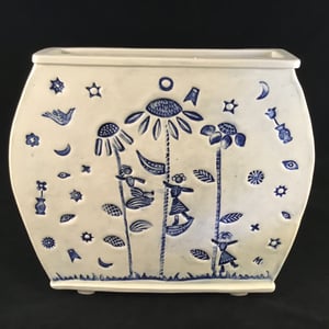 Image of Blue and White Garden Vase