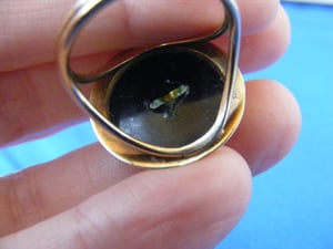 Edwardian Ring 14k Gold Diamond and Onyx 
