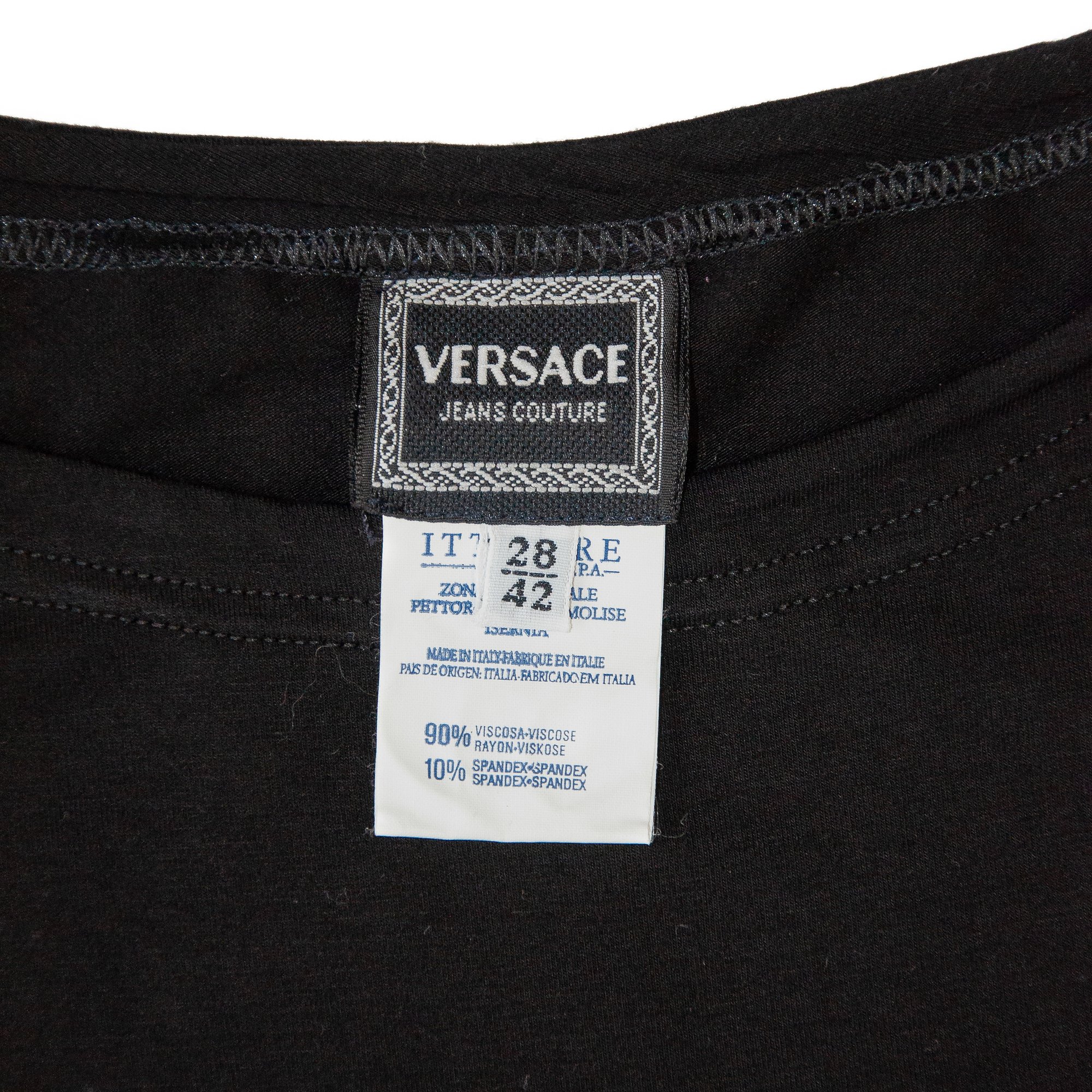 Image of Versace 1996 Black Bodycon Medusa Dress