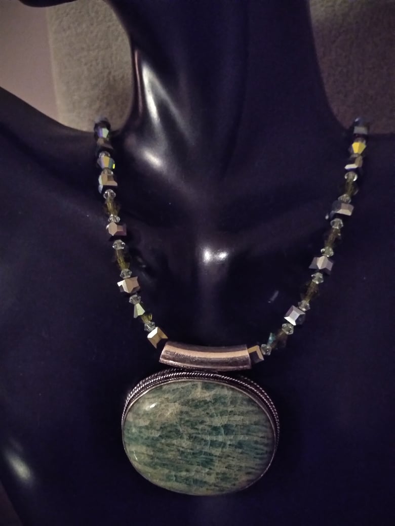 Image of AMAZONITE PENDANT NECKLACE 