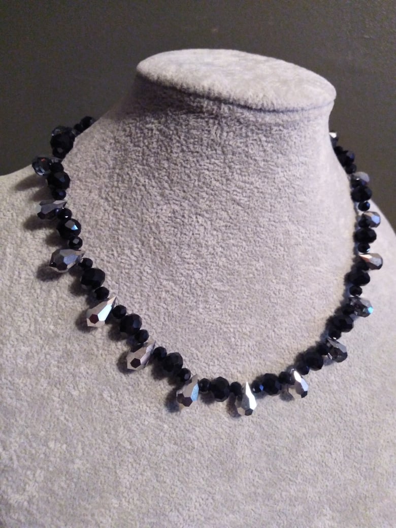 Image of PRECIOSA CRYSTAL TEARDROPS AND BLACK CRYSTAL BEADS