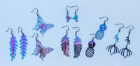 Image 1 of Mirrored Iridescent Stainless Steel Metal Earrings