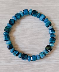 Image 1 of Blue Tiger Eye Cubed Bracelet