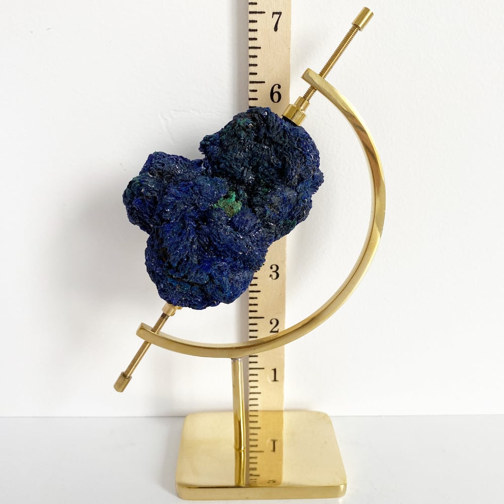 Image of Azurite/Malachite no.101 + Brass Arc Stand