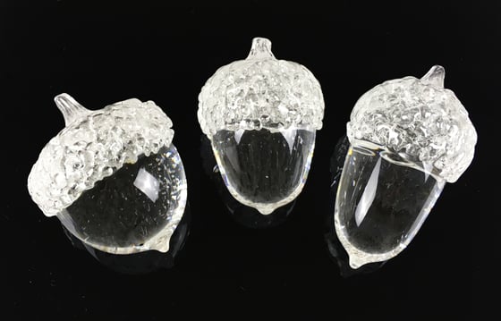 Image of Solid Clear Glass Acorn 