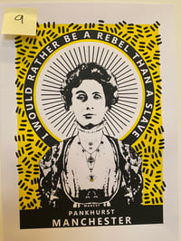 Image 1 of Y9 Hand embellished Pankhurst yellow A2