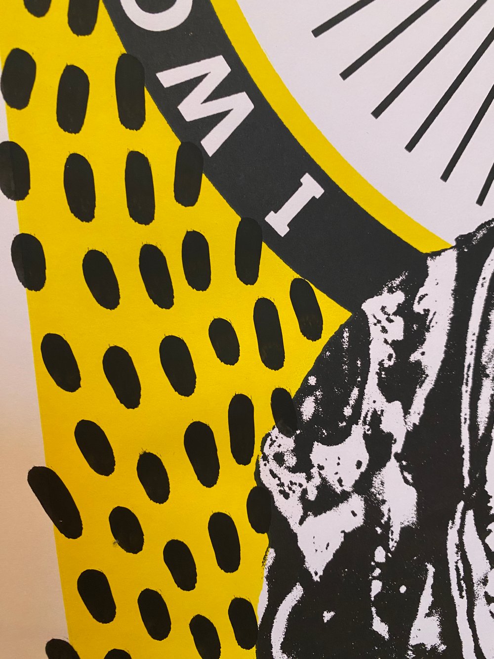 Image of A2 Y15 Hand embellished Pankhurst yellow screen print with paint