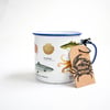 Sea Life Print Enamel Tin Mug - Ecologie Collection