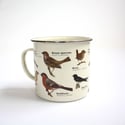 Garden Birds Print Enamel Tin Mug - Ecologie Collection