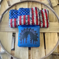 USA Flag - Distressed - Blue