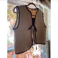 Image 4 of Autumn Vest in Cream & Steel/Small/Reg Length
