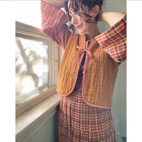 Image 1 of Autumn Vest in Quilted Toffee & Rose/Medium/Reg Length