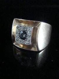 Image 3 of RETRO 1970S LARGE 18CT NATURAL SAPPHIRE AND DIAMOND RING