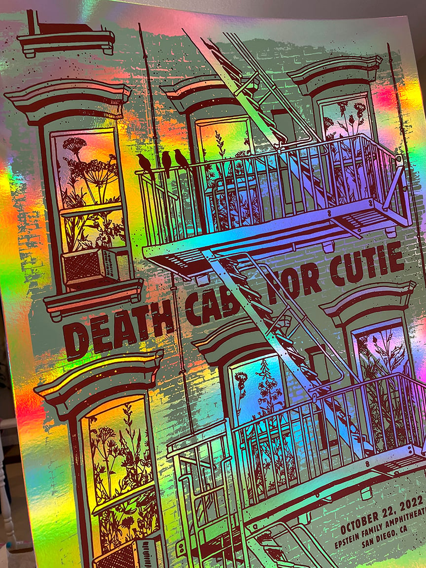 版画 Cutsigh SADistortion Special Edition GIGART — Death Cab For Cutie 2022 Rainbow Foil Variant