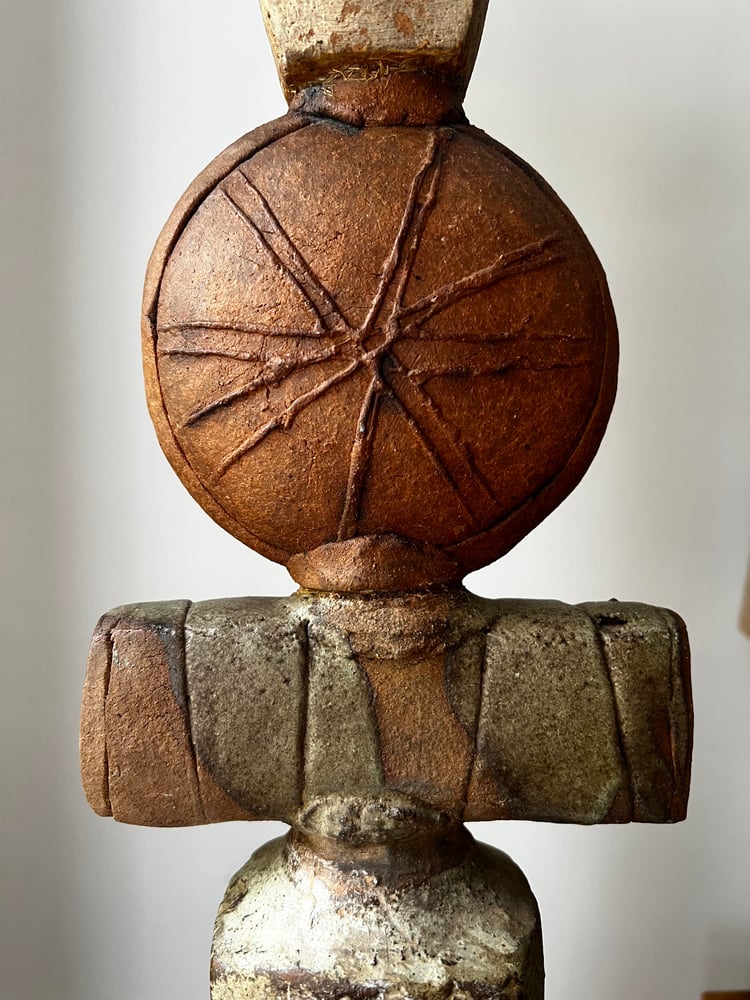 Image of Early Ceramic Totem Lamp by Bernard Rooke, 1960s