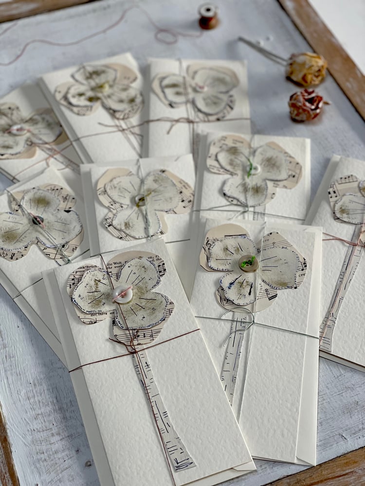 Image of Hand collaged flower cards