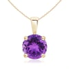 Classic Round Amethyst Solitaire Pendant