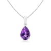 Pear-Shaped Amethyst Solitaire Pendant