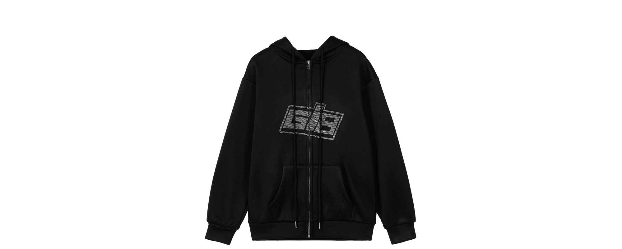 Image of Rhinestone Zip-Up Hoodie