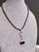 Image of GARNET AND BLUE TOPAZ PENDANT NECKLACE 