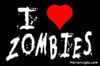 I Love Zombies Square Sticker