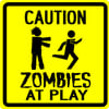 Zombies at Play Aluminum Sign