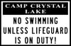 Camp Crystal Lake No Swimming Sign