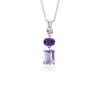 Amethyst, Rose de France Amethyst and White Sapphire Tower Pendant in Sterling Silver