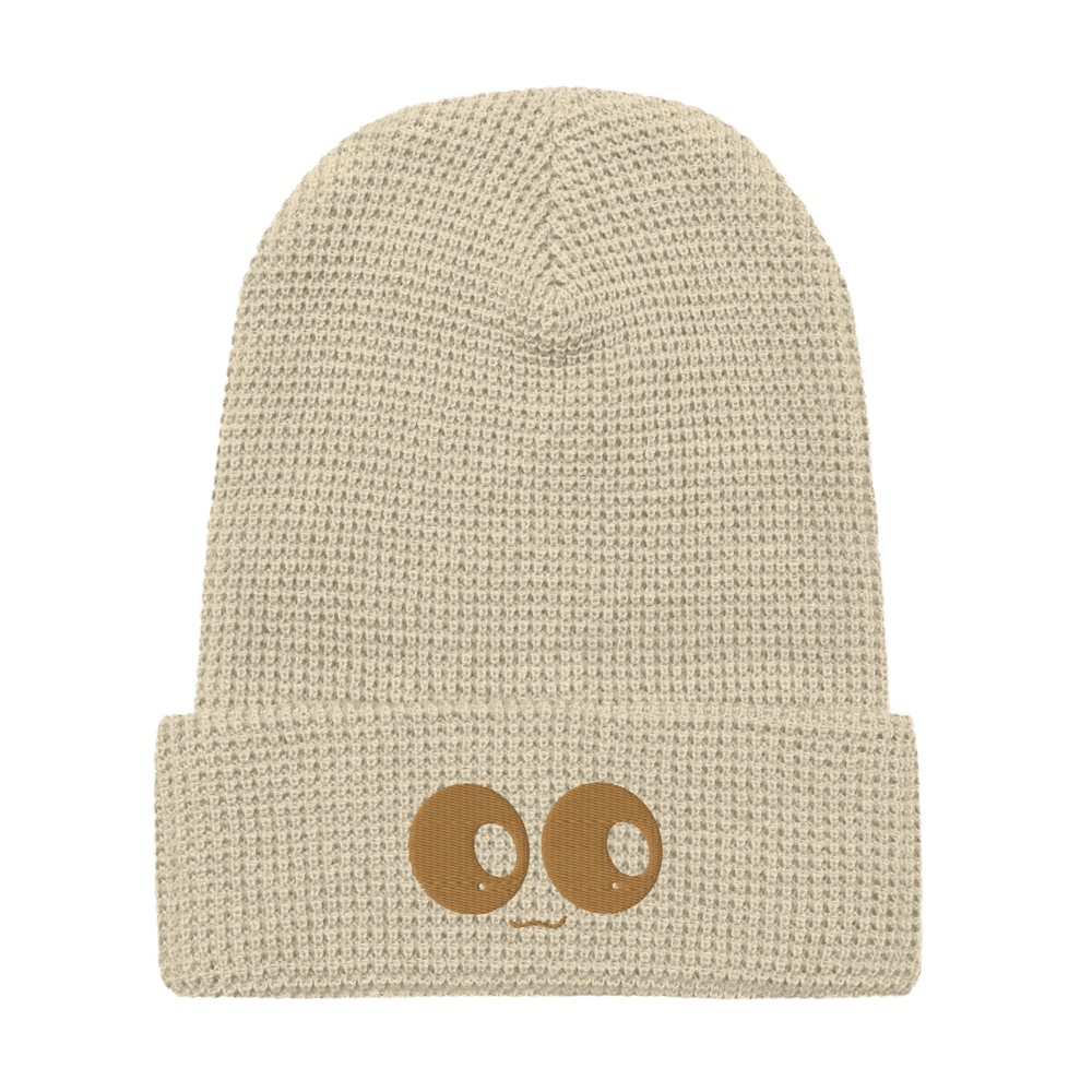 Image of ghost eyes embroidered waffle beanie • multiple colors