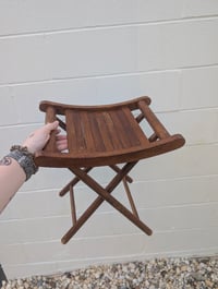 Image 1 of vintage wooden folding stool