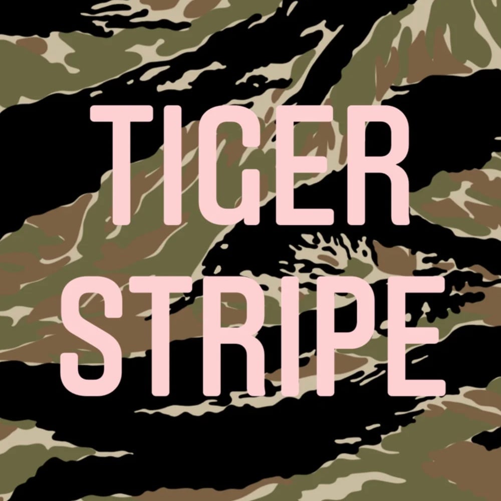 Image of tiger stripe rattlecan stencil • 5.5” x 11.5” three layer vinyl