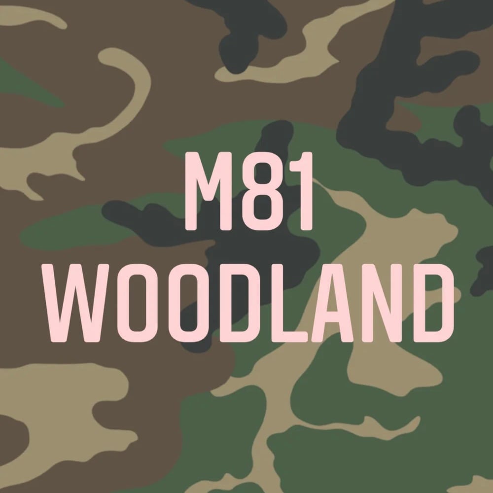 Image of m81 woodland rattlecan stencil • 5.5” x 11.5” three layer vinyl