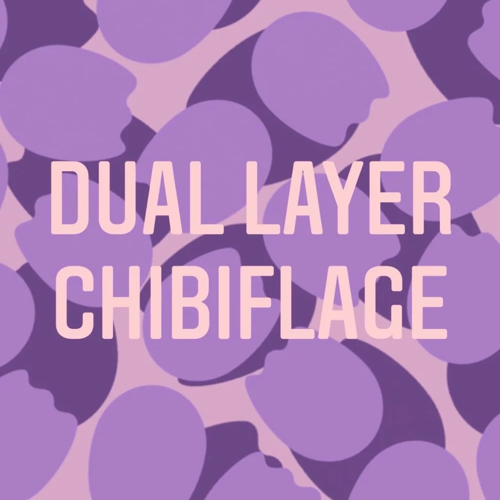 Image of dual layer chibiflage rattlecan stencil • 5.5” x 11.5” vinyl