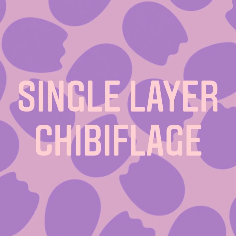 Image of single layer chibiflage rattlecan stencil • 5.5” x 11.5” single layer vinyl