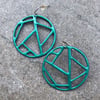 Teal Enameled Earrings