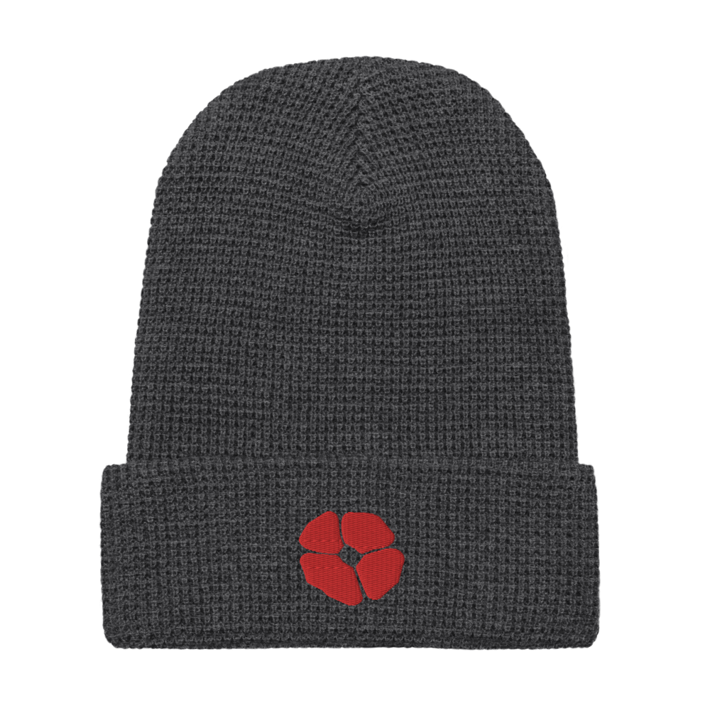 Image of poppy embroidered waffle beanie • collab with @firing_device_electrical_m57 • multiple colors