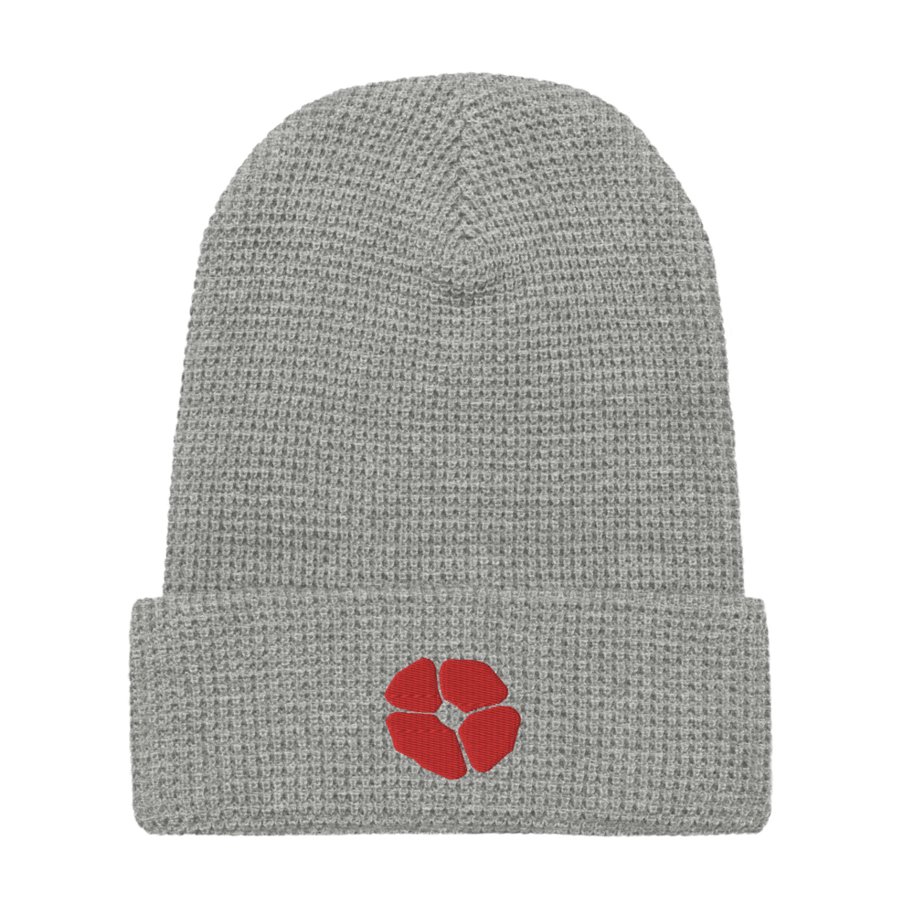 Image of poppy embroidered waffle beanie • collab with @firing_device_electrical_m57 • multiple colors