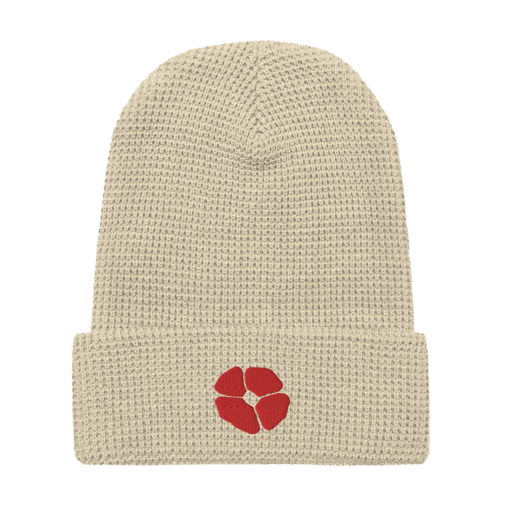 Image of poppy embroidered waffle beanie • collab with @firing_device_electrical_m57 • multiple colors