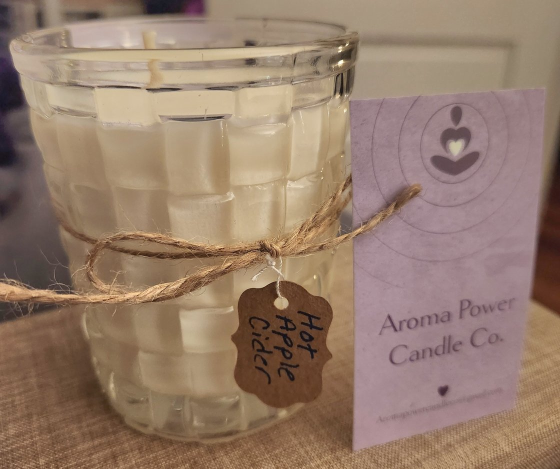 Image of Hot Apple Cider Candle in Reusable Whiskey Rocks Glass