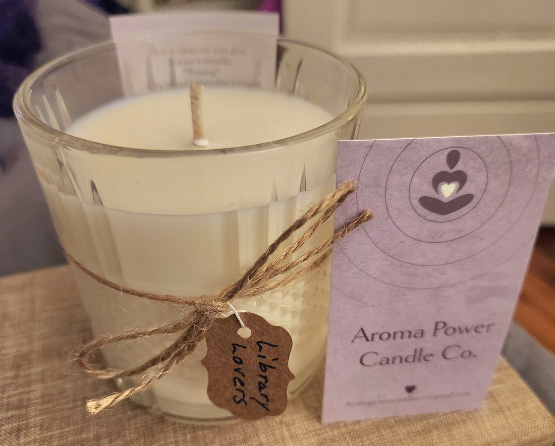 Image of Library Lovers! Candle in Reusable Whiskey Rocks Glass