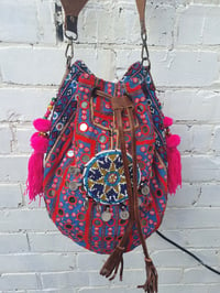 Image 1 of Slouch bag embellished afghan charms
