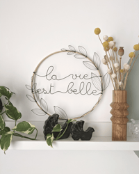 Image 1 of Couronne à message - feuillage laurier